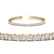 7 Carat Pear Cut Diamond Tennis Bracelet